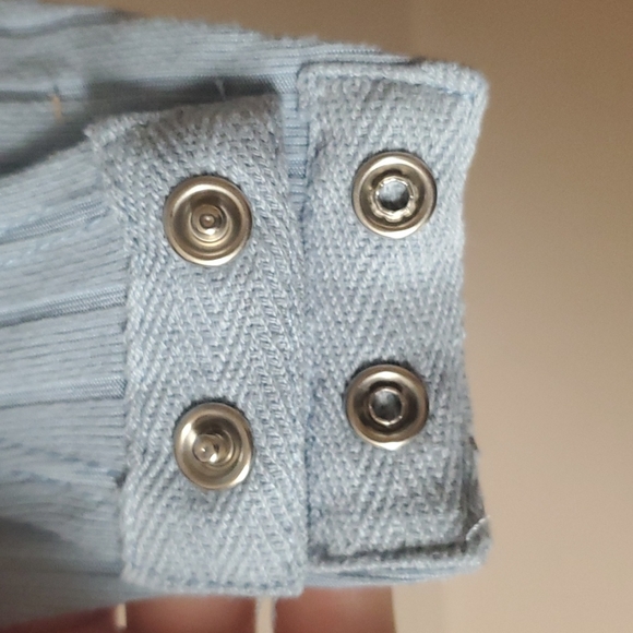 Light Blue V Neck Bodysuit - Picture 4 of 5